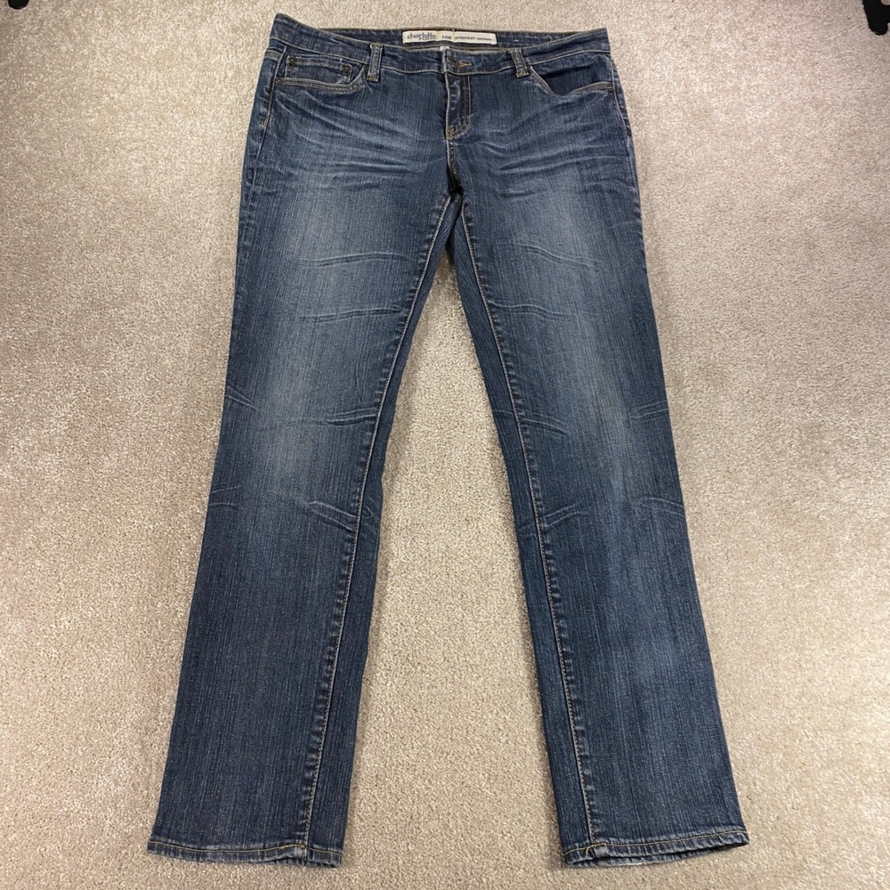 Charlotte Russe Everyday Skinny Jeans Womens 10R Blue Dark Wash Whiskered Denim